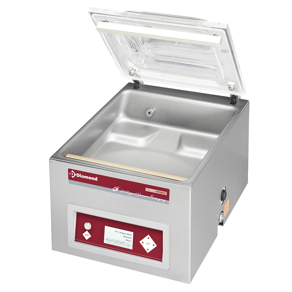 Máquina de vacío, cuba de acero inoxidable 420x460xh180 mm. -21 m3/h pantalla LCD
