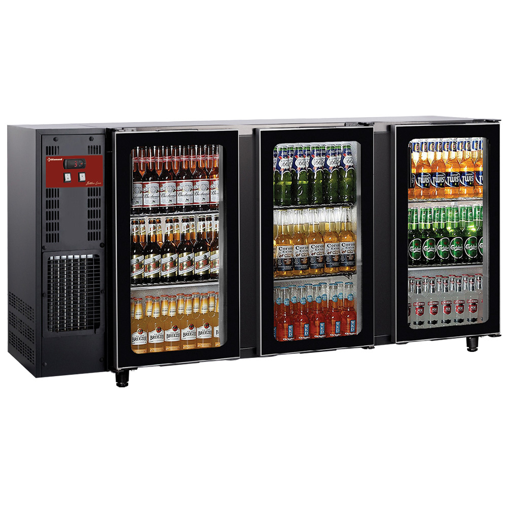 Enfriador de botellas 3 puertas de vidrio, 579 litros