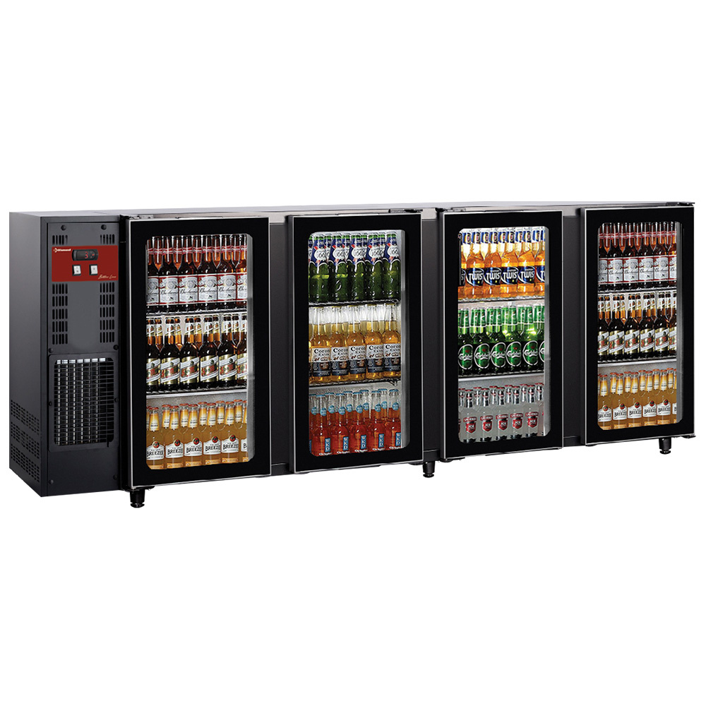Enfriador de botellas 4 puertas de vidrio, 783 litros