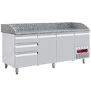 Mesa frigorífica 2 puertas 600x400, 3 cajones neutros (8x cubas 600x400) + cajón utensilios