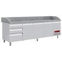 Mesa frigorífica 3 puertas 600x400, 3 cajones neutros (8x cubas 600x400) + cajón utensilios
