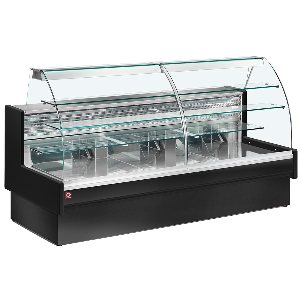 Mostrador vitrina refrigerado, estático, sistema de cajón, sin reserva - NEGRO