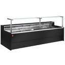 Mostrador vitrina refrigerado ventilado con cristal 90° con reserva - NEGRO