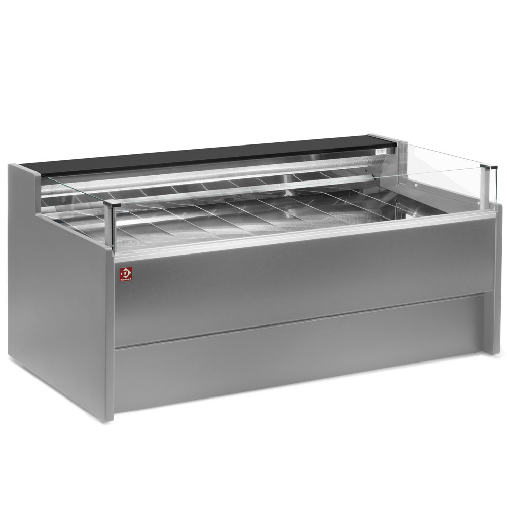 Vitrina refrigerada con cristal Autoservicio, ventilada, con reserva - GRIS