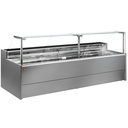 Mostrador vitrina refrigerado ventilado con cristal 90° con reserva - GRIS