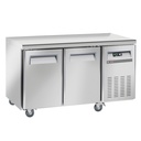 Mesa frigorífica y ventilada, 2 puertas GN 1/1, sobre ruedas, 2 con frenos