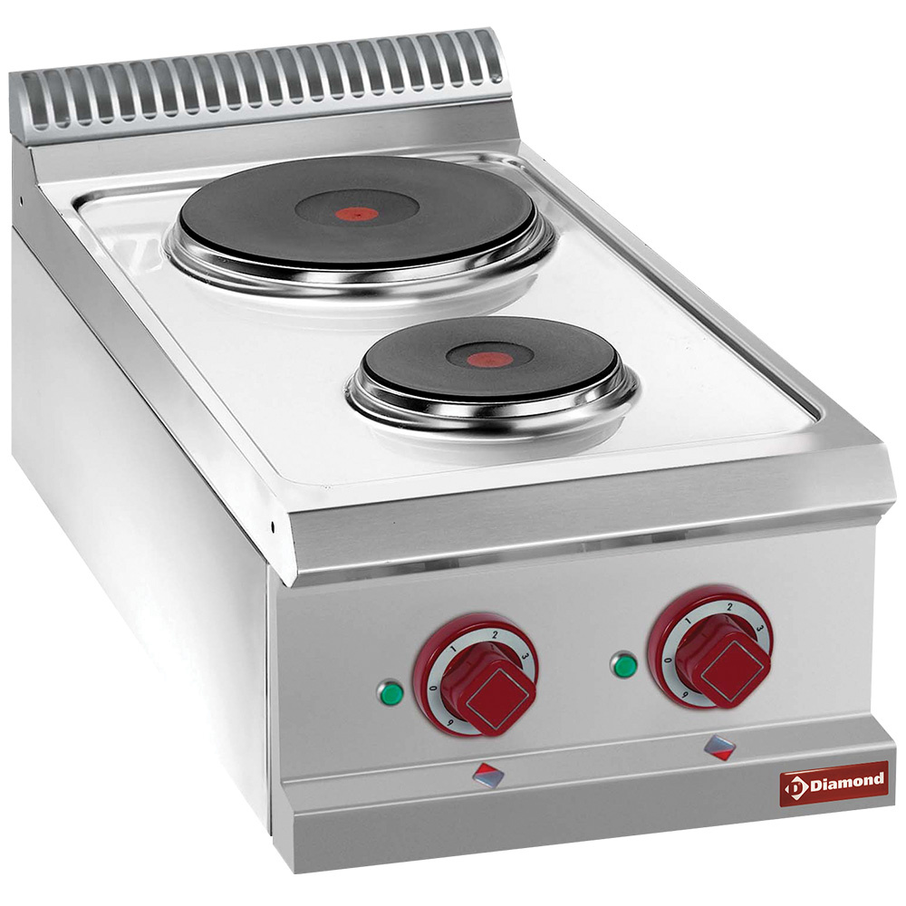 Cocina eléctrica de 2 placas redondas -Top-