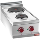 Cocina eléctrica de 2 placas redondas -Top-