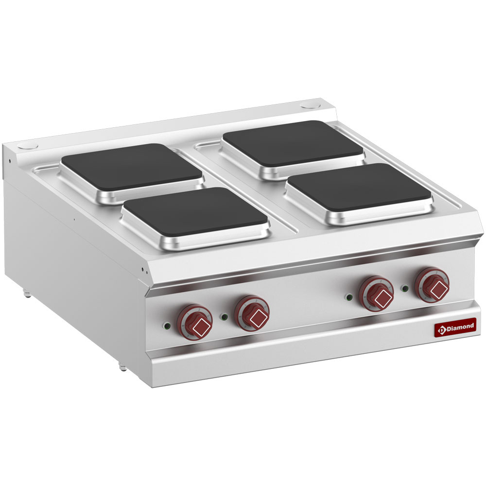 Cocina eléctrica con 4 placas cuadradas -Top-