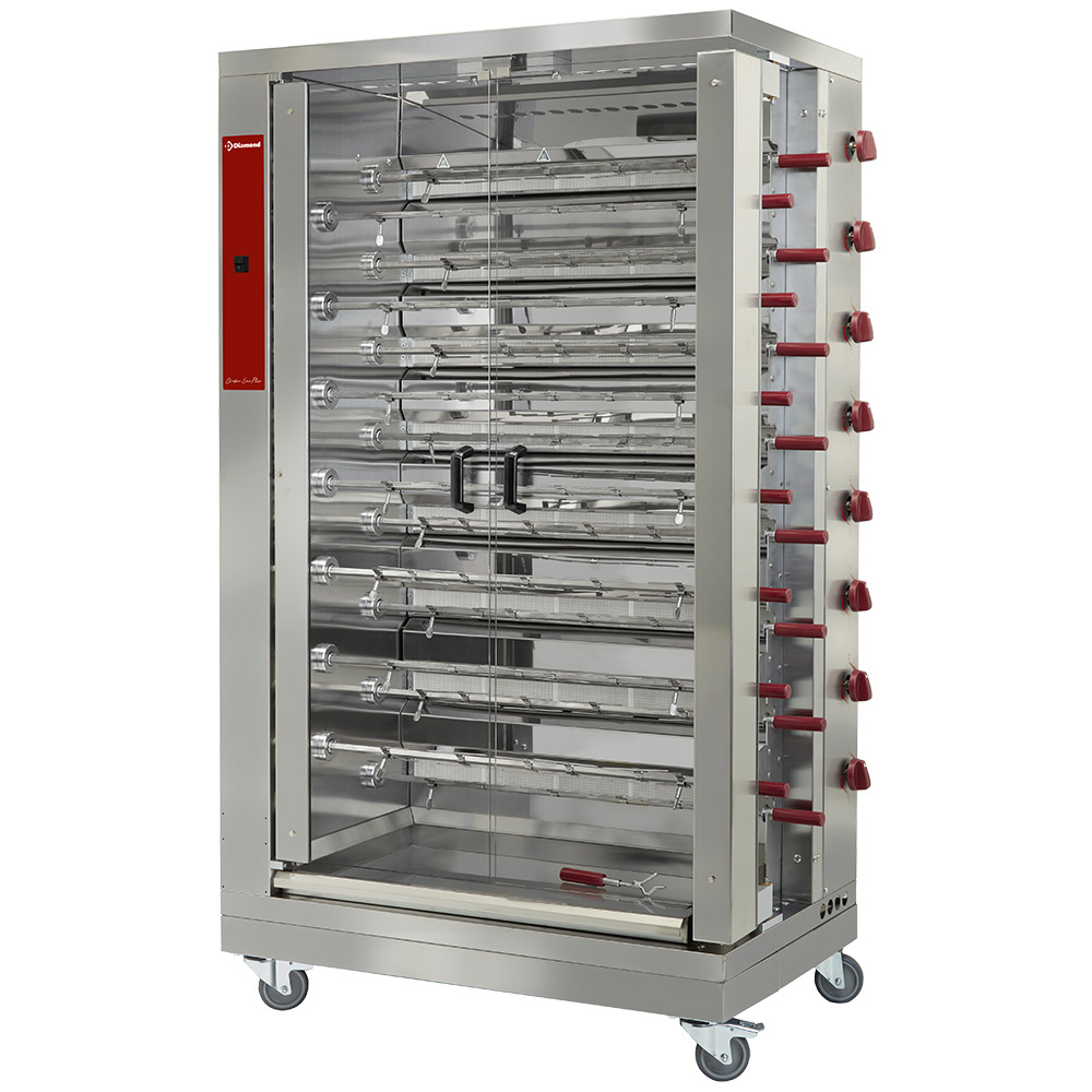 Asador de gas, 15 espadas, (90 pollos)