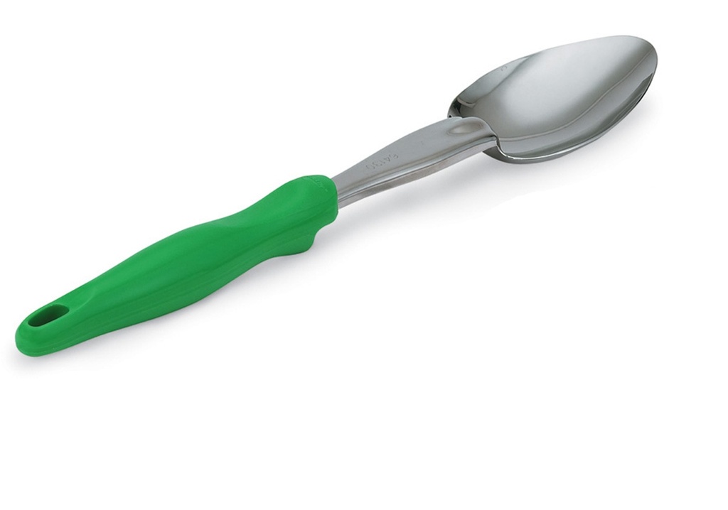 [6414070] Cuchara de acero inoxidable de 35 cm con mango verde Ergo Grip™