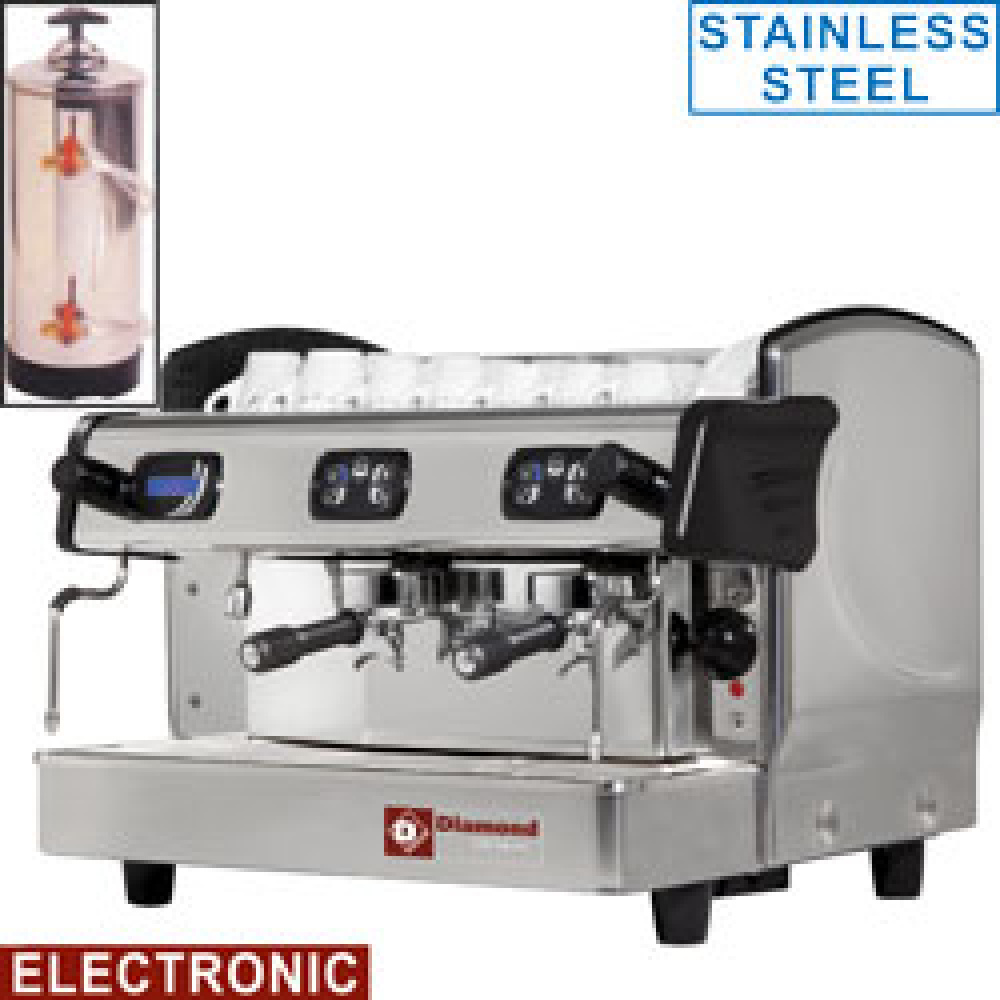 Maquina de cafè expresso 2 grupos, con pantaia