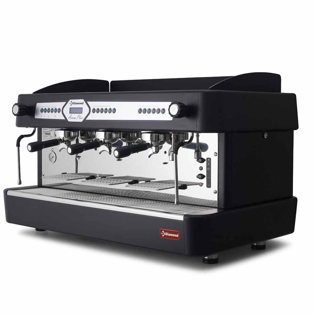 Maquina de cafè expreso 3 grupos, automatíco (con display)-NEGRO