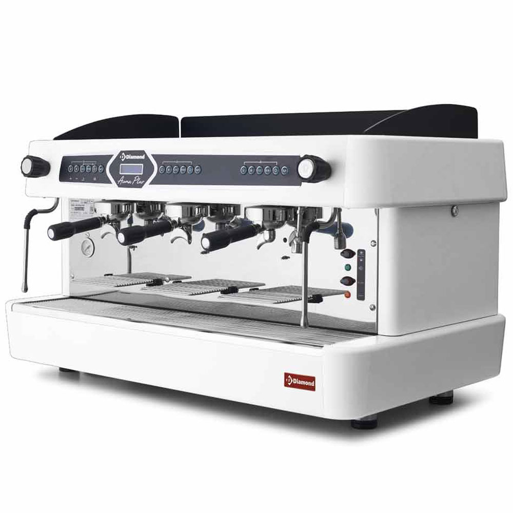 Maquina de cafè expreso 3 grupos, automatíco (con display)-BLANCO