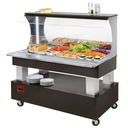 Buffet - Barra de ensalada refrigerado, 4x GN 1/1-150 (roble oscuro)