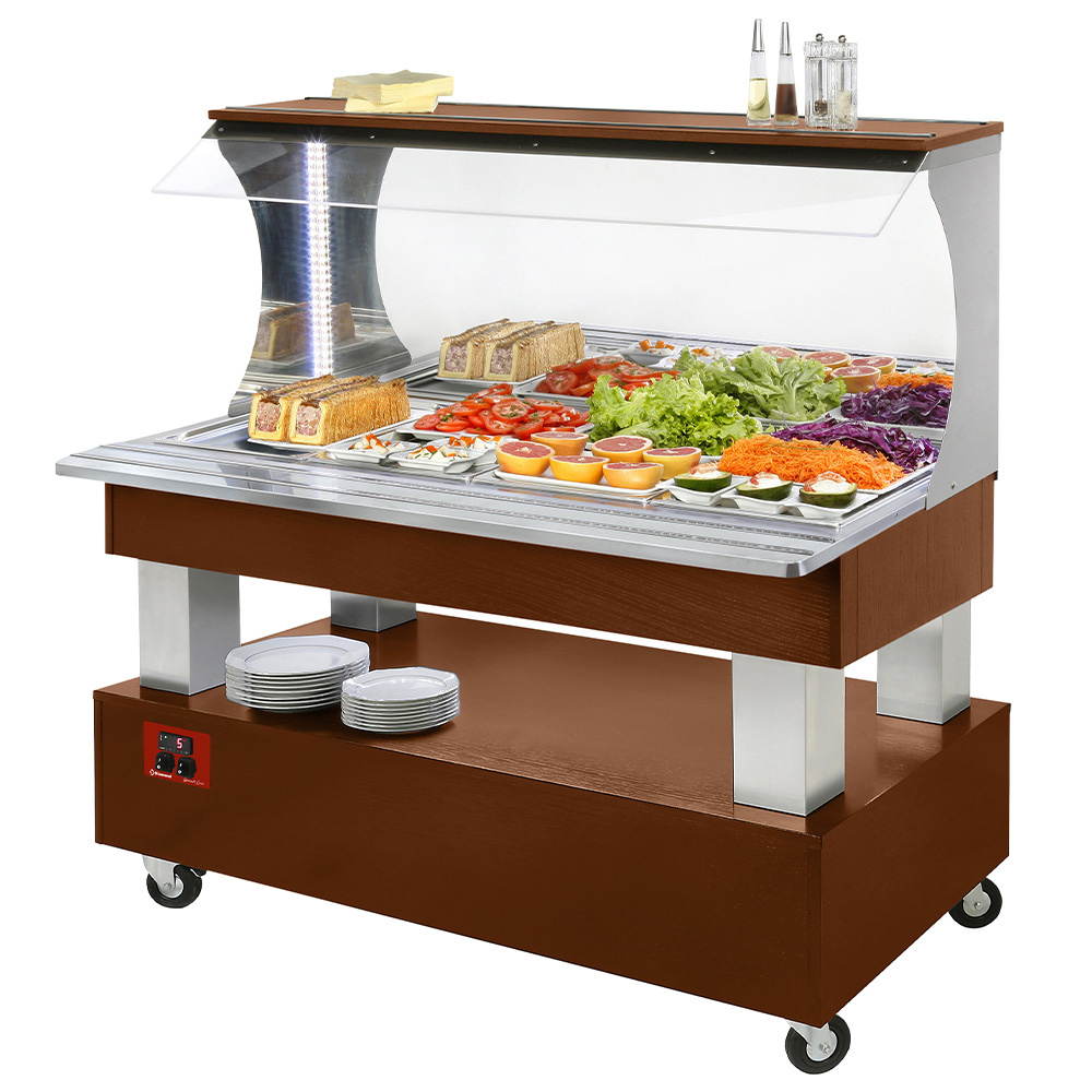 Buffet - Salad bar mural refrigerado, 4x GN1 / 1-150 (Madera Caoba)