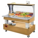 Buffet - Salad bar mural refrigerado, 4x GN1 / 1-150 (Madera roble claro)