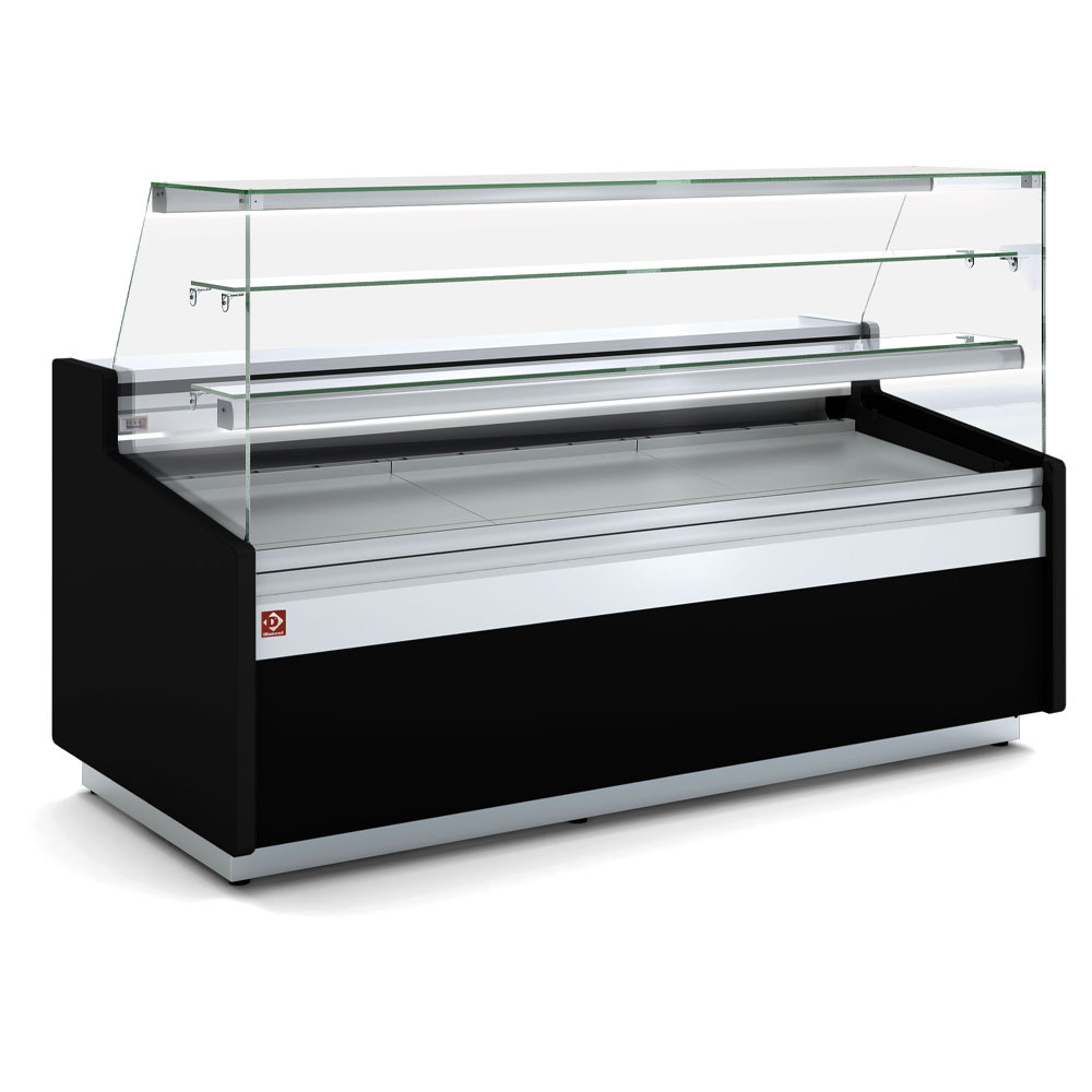 Vitrina neutra, pastelería vidrio, con reserva neutra – NEGRO