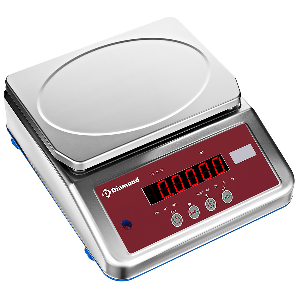Báscula electrónica de acero inoxidable, 4Kg x 0,1g, IP68