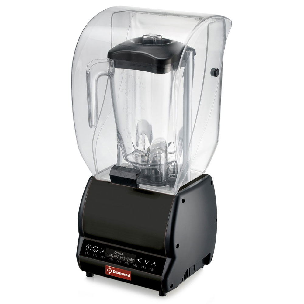 Batidora profesional con cubierta silenciosa, copa cuadrada, 2 litros, con temporizador- regulador de velocidad, programable