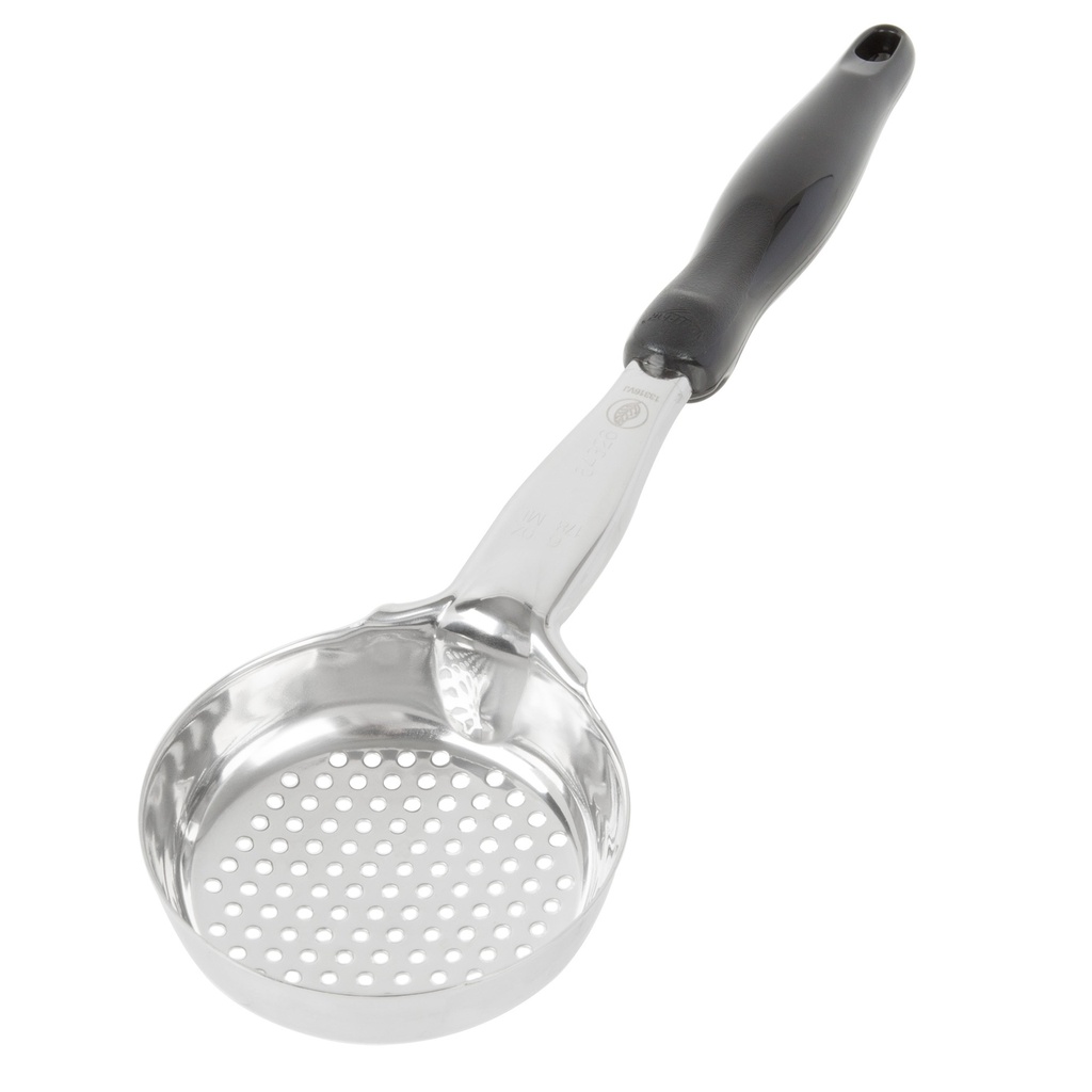 [6432620] Spoodle® monobloc perforado redondo de acero inoxidable de 177 ml con mango de nylon negro