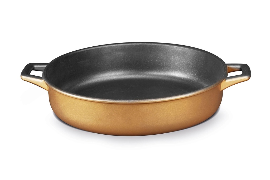 [P141032B] Cacerola poco profunda de aluminio fundido color bronce 32 cm