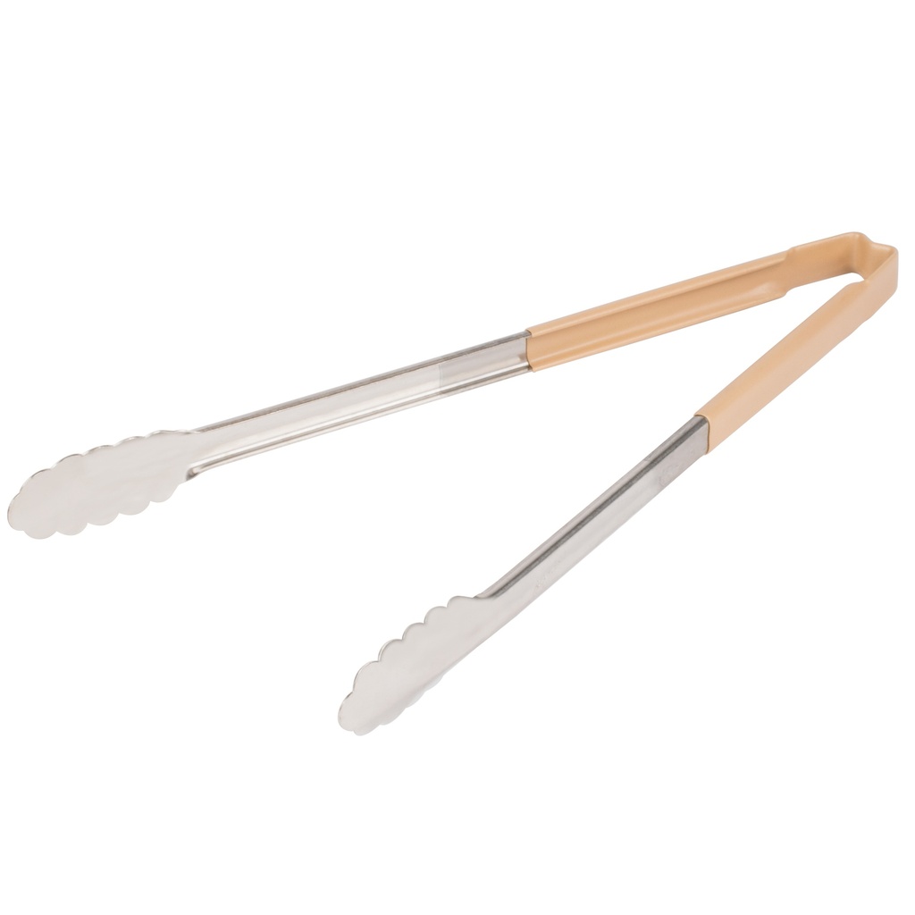 Pinzas festoneadas monobloc de acero inoxidable de 40 cm con mango marfil Kool-Touch®