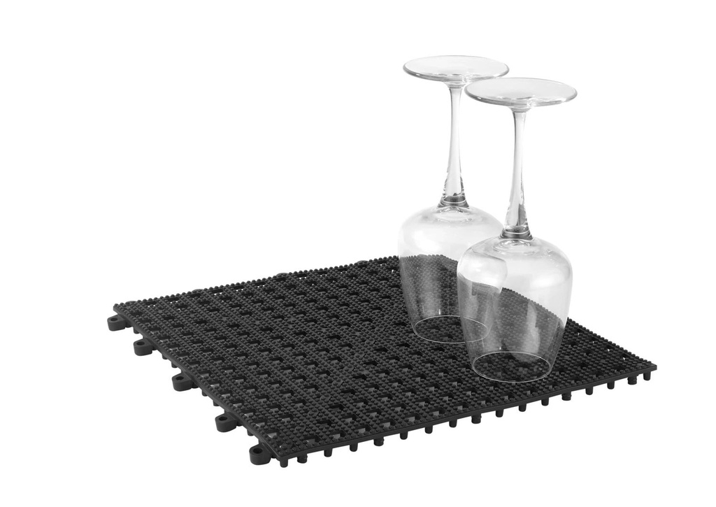 Alfombra de bar para escurrido de copas de 30 centímetros en negro