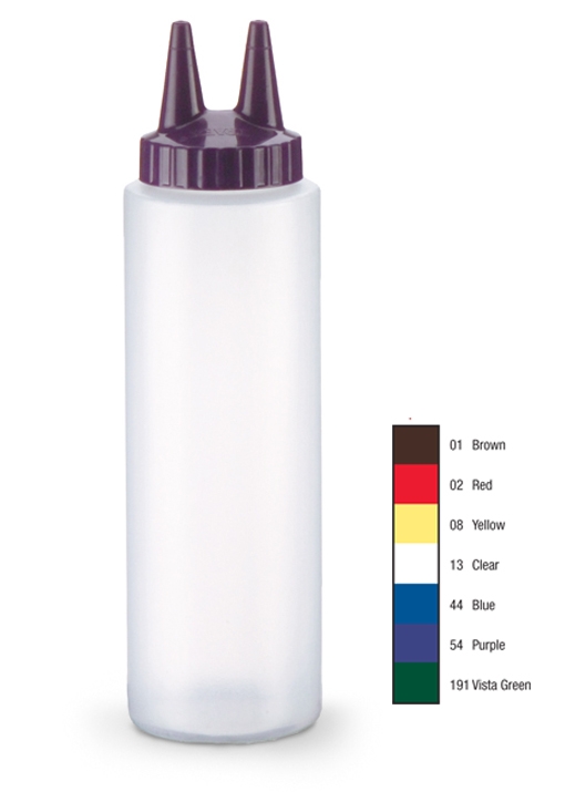 Dispensador a presión doble transparente de 240 ml con tapa marrón