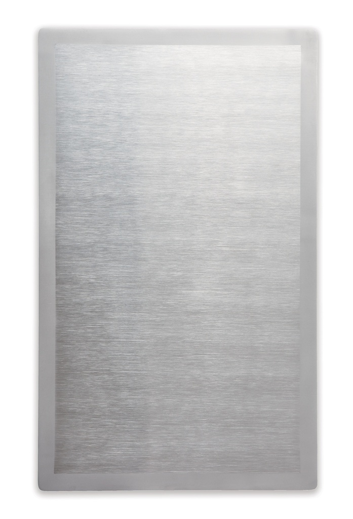 Plantilla de acero inoxidable Miramar® en blanco con borde satinado