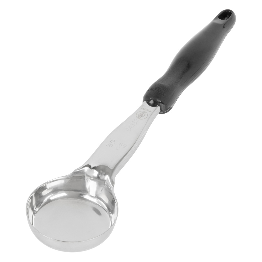 Spoodle® monobloc redondo de acero inoxidable de 60 ml con mango de nylon negro