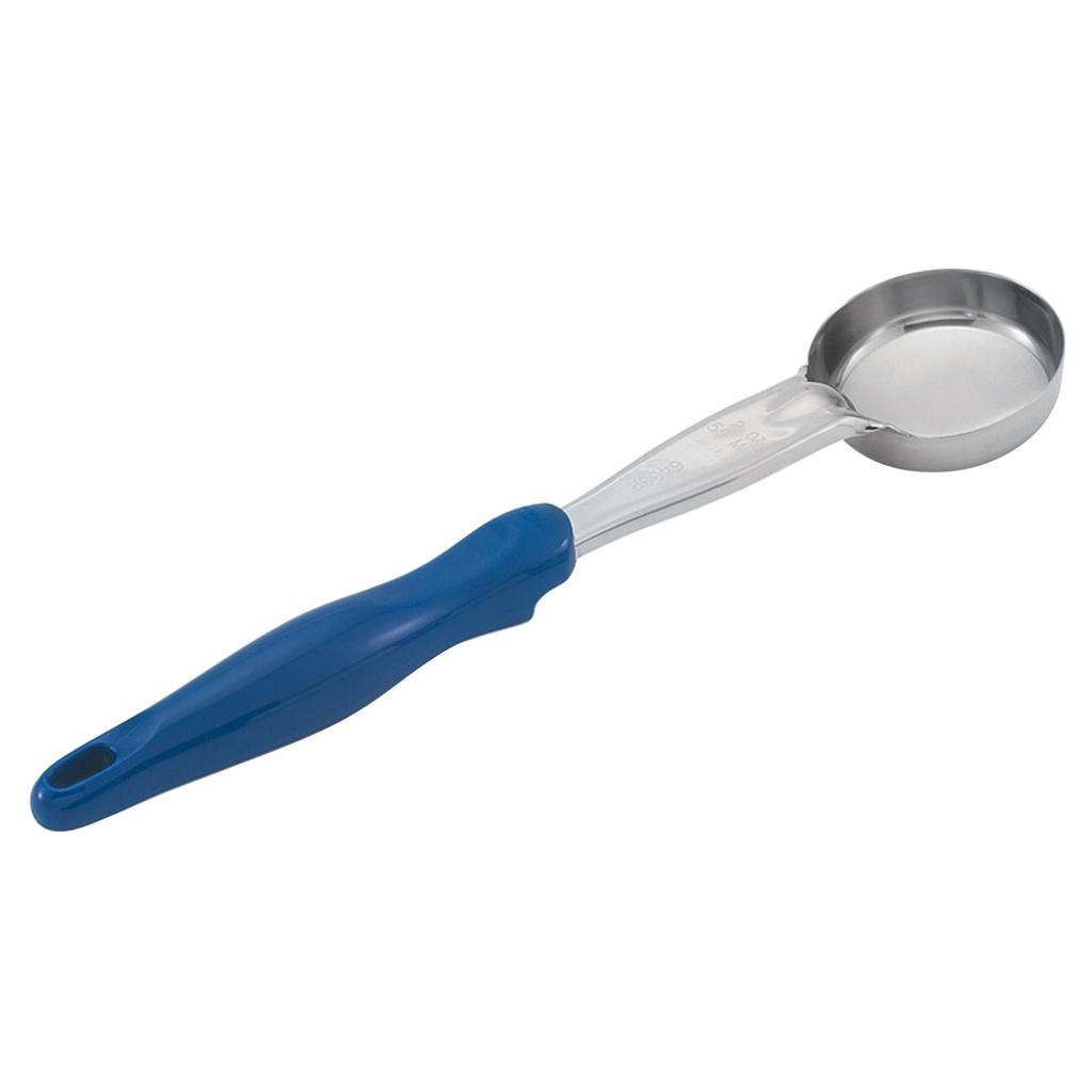 Spoodle® monobloc redondo de acero inoxidable de 60 ml con mango de nylon azul
