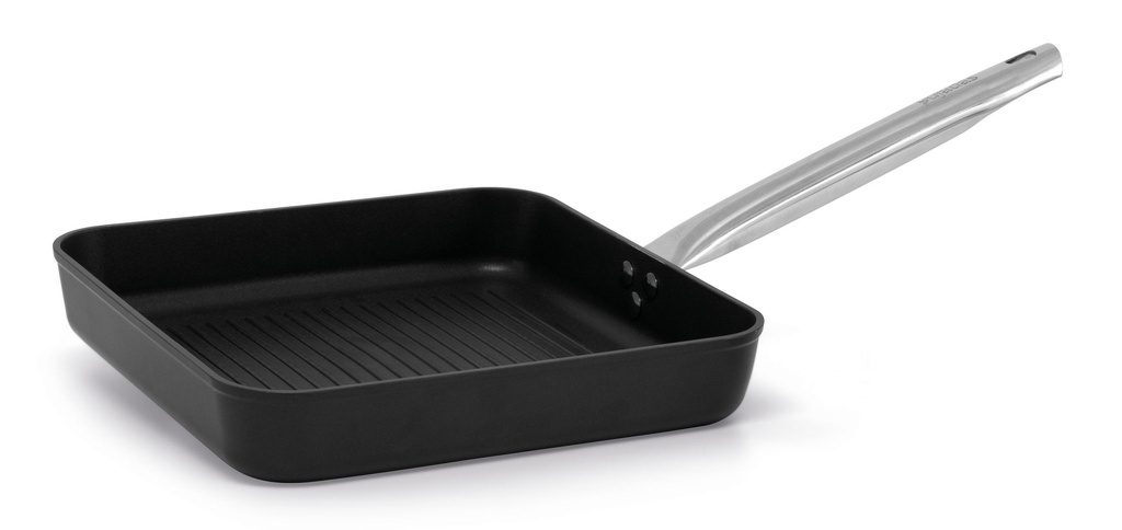 Asador grill Black Pro con mango Ergos de Aluminio forjado de 28 centímetros lista para la inducción con antiadherente desarrollado para uso profesional