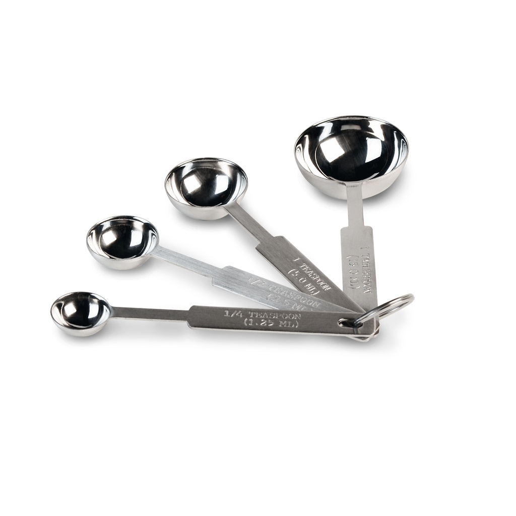 [47118] Juego de 4 cucharas medidoras redondas de acero inoxidable