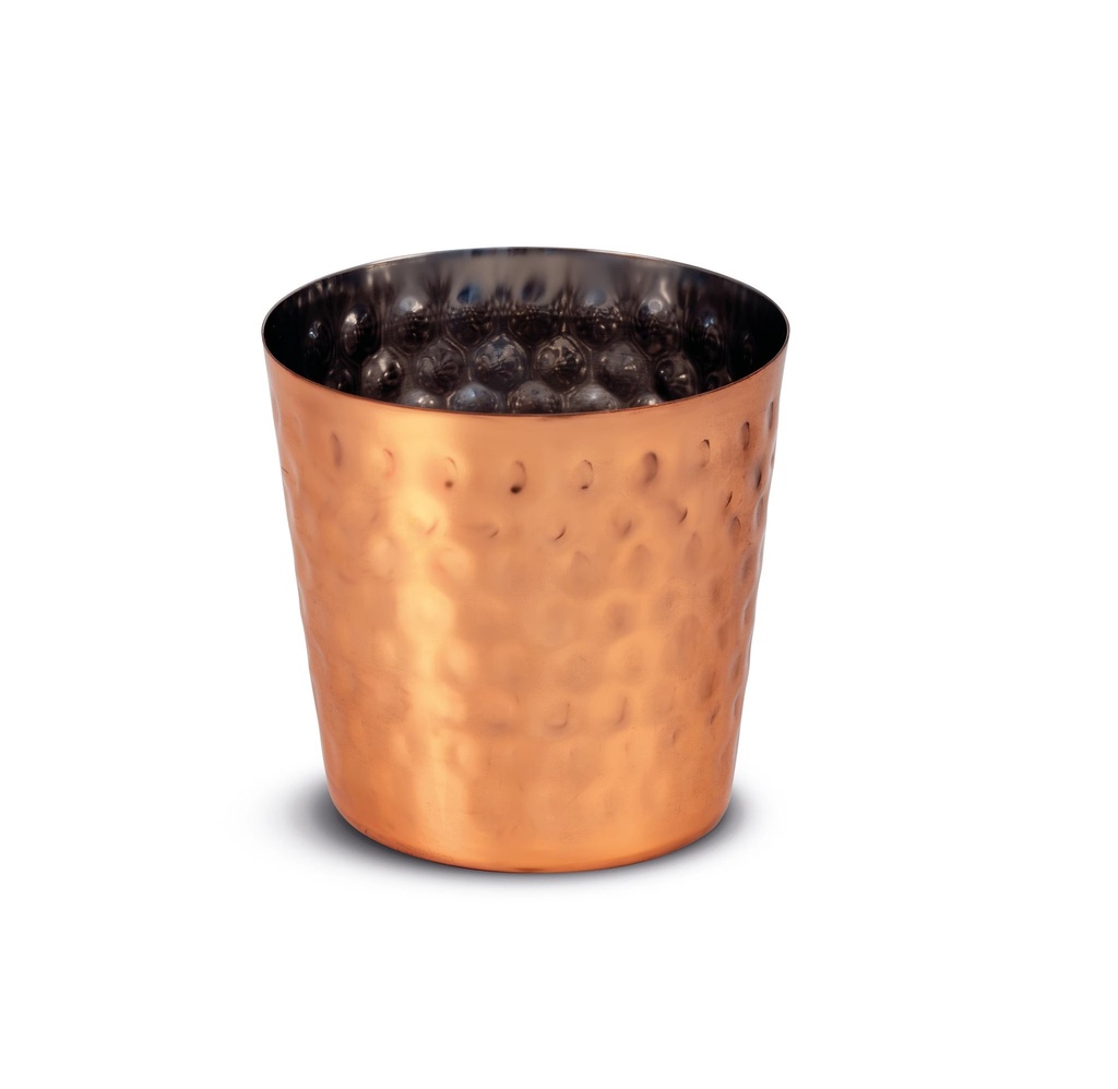[P24413] Vaso para servir hammered de acero inoxidable en color cobre