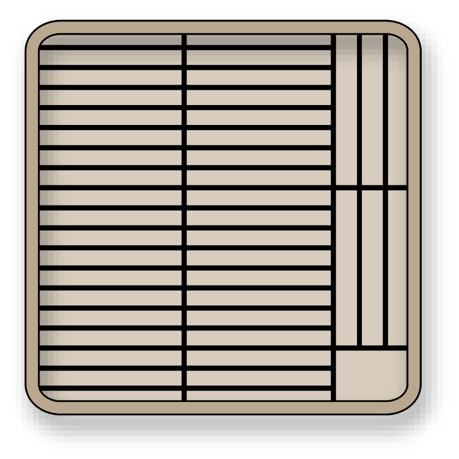 Cestas para platos de polipropileno en color beige para 44 platos de 15 a 18 centímetros