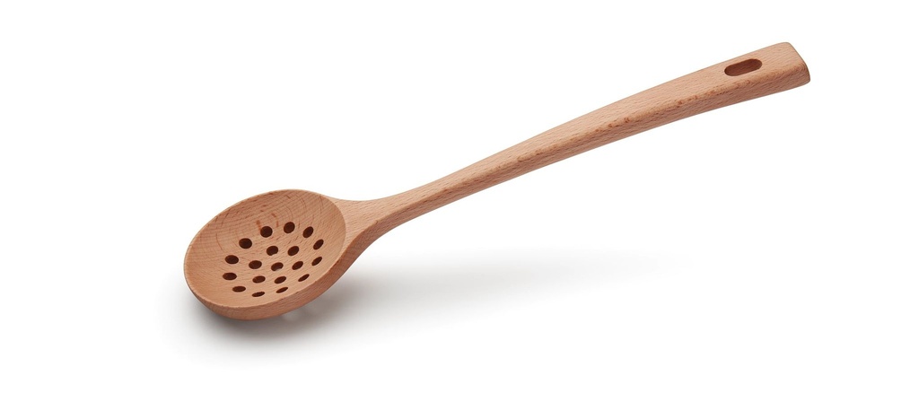 [P33802] Cuchara ranurada de madera