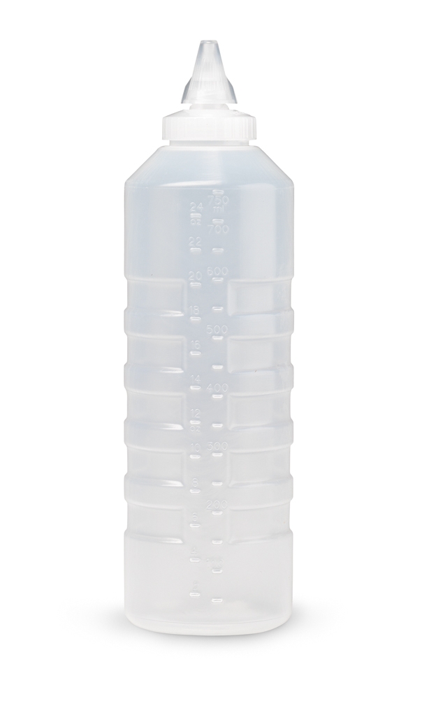 Dispensador a presión transparente con tapón con cierre rosca de 710 ml