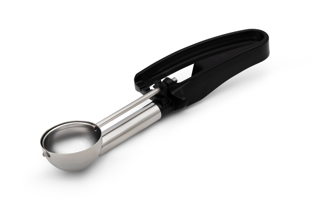 Porcionador apretable de 33 ml con mango extendido negro