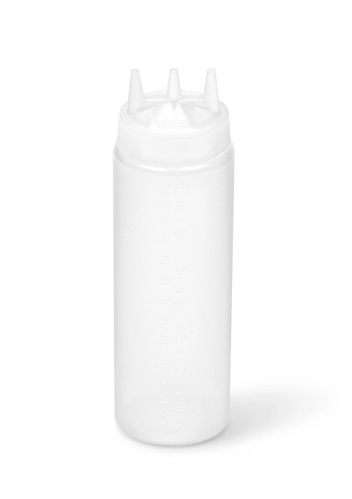 Dispensador a presión triple transparente de 710 ml con tapa transparente