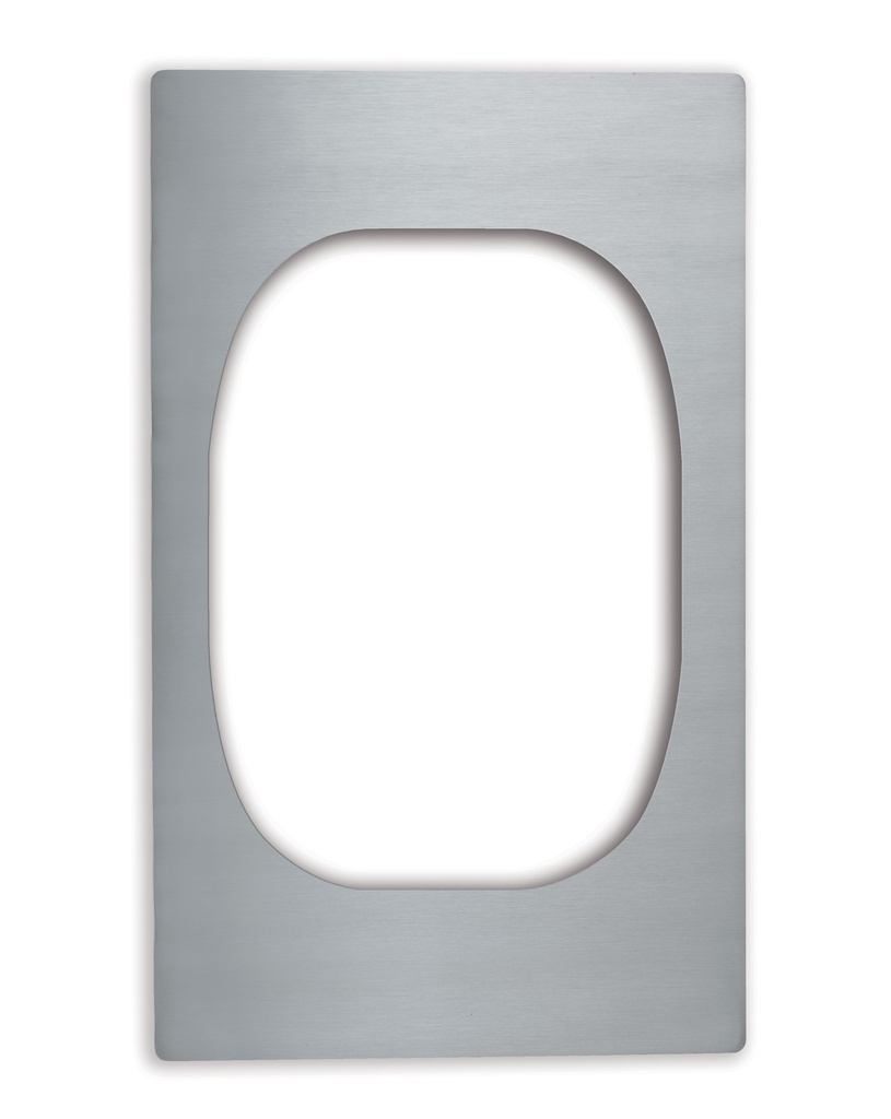 Plantilla de acero inoxidable Miramar® con bordes lisos para una gran bandeja de cocina rectangular Miramar