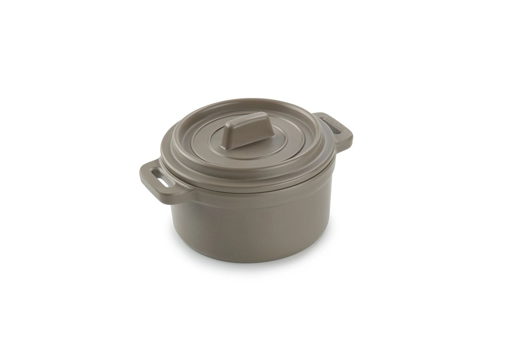 Mini Cacerola Redonda Con Tapa Gris 10 cm