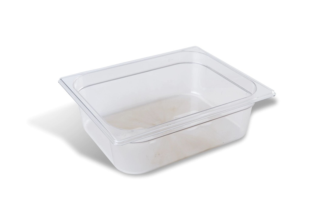 [P1210C1] Cubeta Gastronorm GN de policarbonato de tamaño 1/2 y 100 mm de profundidad