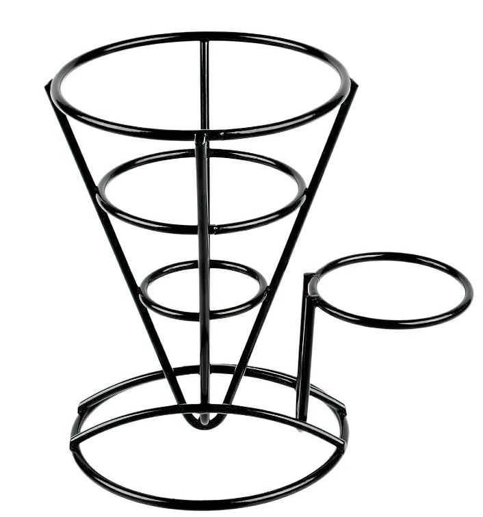 Cesta de metal en forma de cono de 13 cm compatible con 1 ramekin
