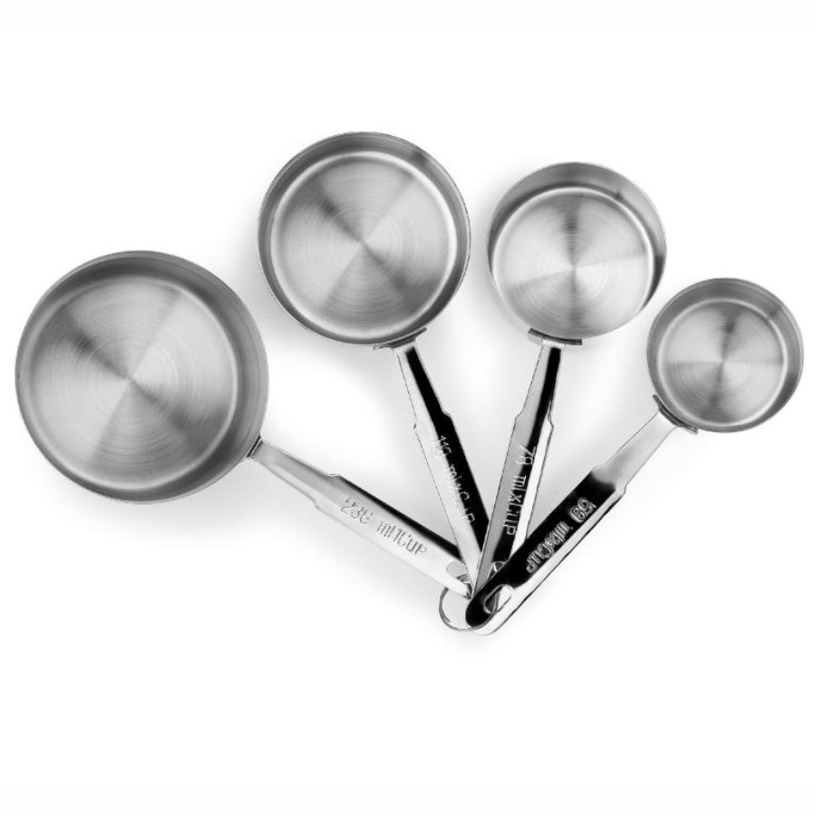 [P604500] Juego de 4 cazos de medidas de acero inoxidable