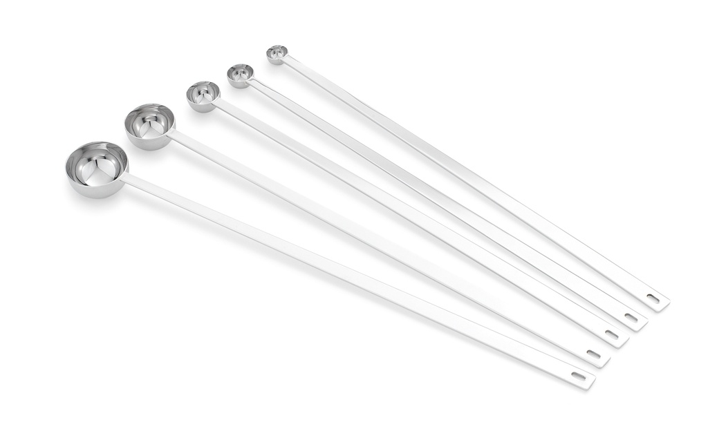[47031] Juego de 5 cucharas medidoras con mango de acero inoxidable