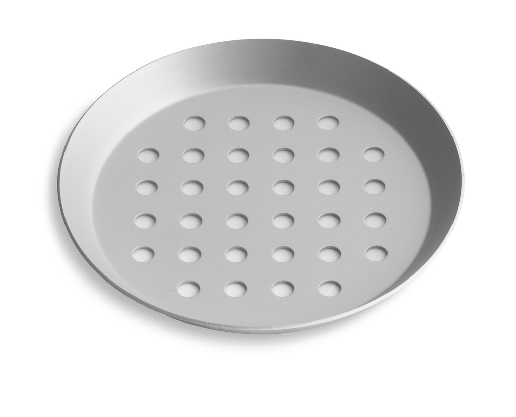 [PC11PCC] Base perforada para pizza con acabado Clear Coat® de aluminio anodizado de 28 cm y 1.9 cm de profundidad