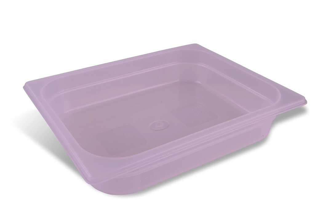 Cubeta Gastronorm GN de polipropileno violeta de tamaño 1/1 y 150 mm de profundidad
