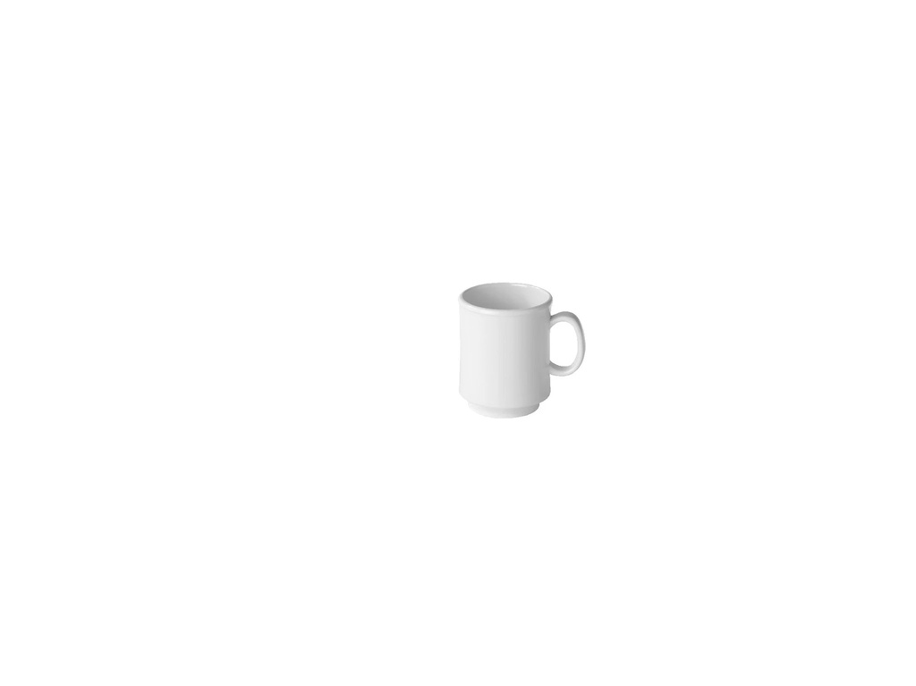 Taza apilable de 3/10 litros de melamina en blanco