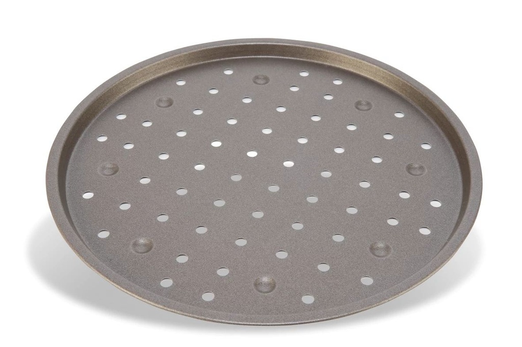 [P736030] Molde de pizza perforado de acero de 30 centímetros con recubrimiento antiadherente